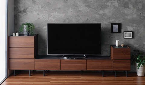 テレビ台、ローボード BW
