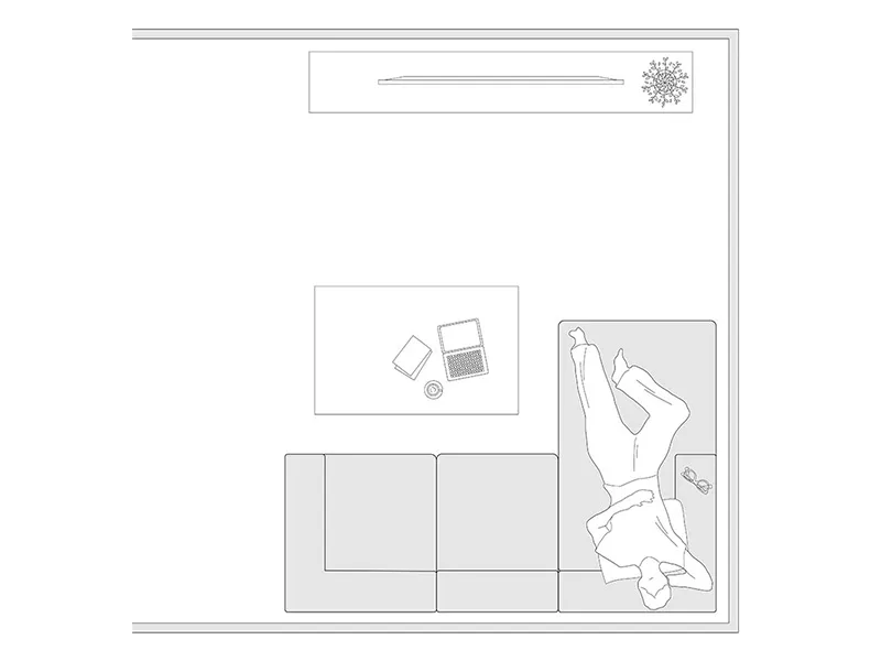 壁際にL字ソファを寄せたい場合