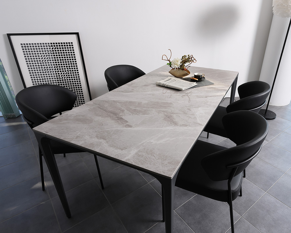 セラミックテーブル＆機能性デザインチェア LIN(リン) - 家具