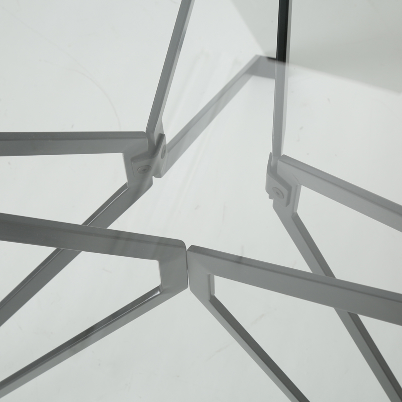 シンプルモダンでスタイリッシュなガラス円テーブルgeo(ジオ)の脚部