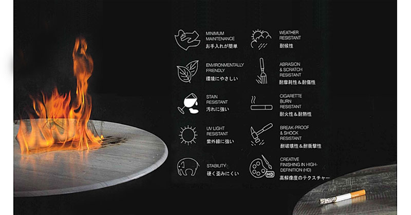 HPLとウッドが織りなす異素材ミックスなナチュラルモダンダイニングテーブルEttore(エットレ)