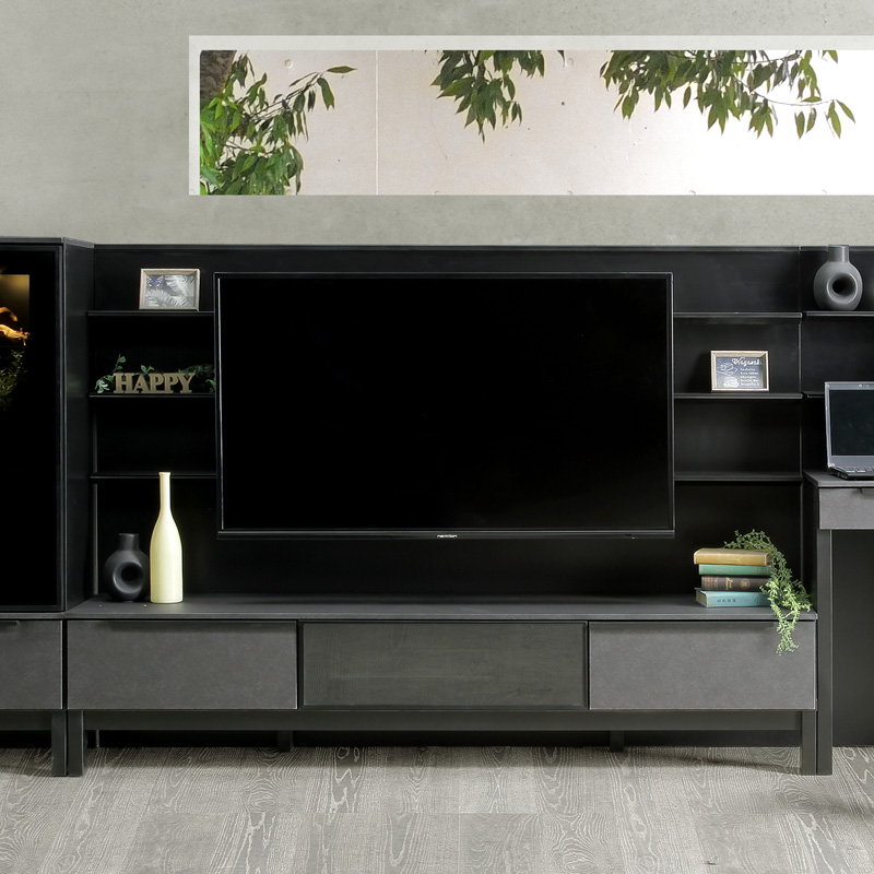 セラミック調のシンプルでスタイリッシュなテレビボード「SAZAVY」の壁掛け