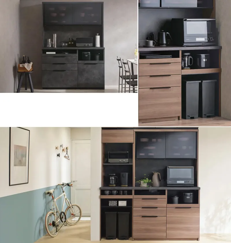スマートでスタイリッシュなパモウナの食器棚「ID」のイメージ