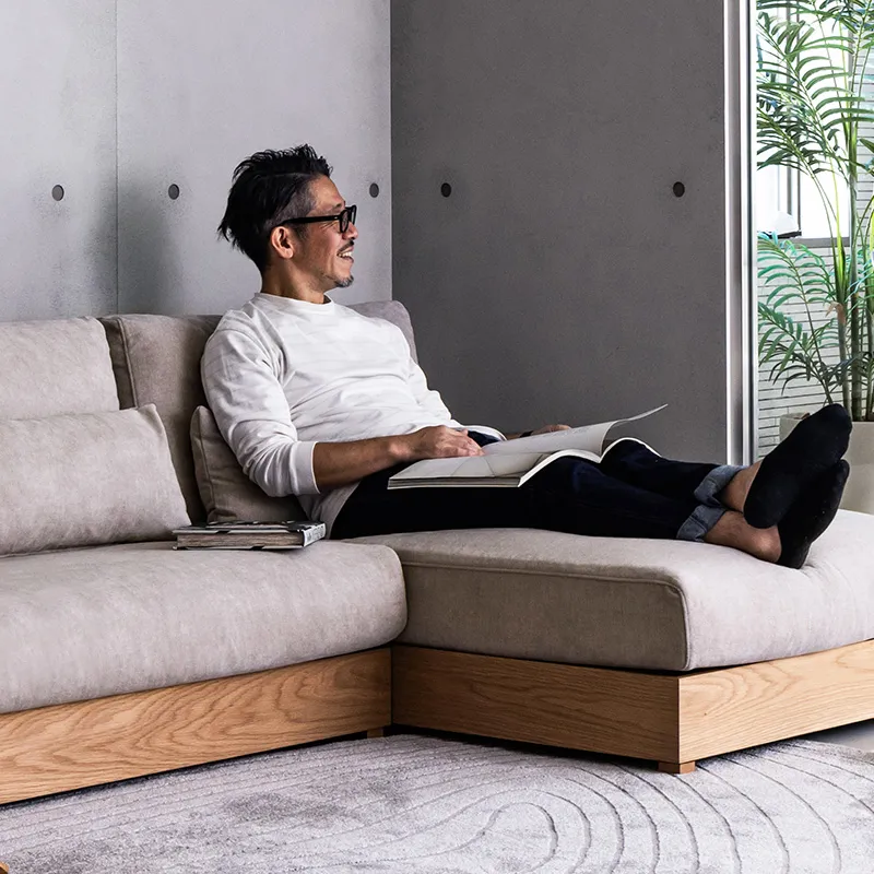 シンプルデザインな肘掛けなしカウチソファー「Lire(リール)」のサイズ