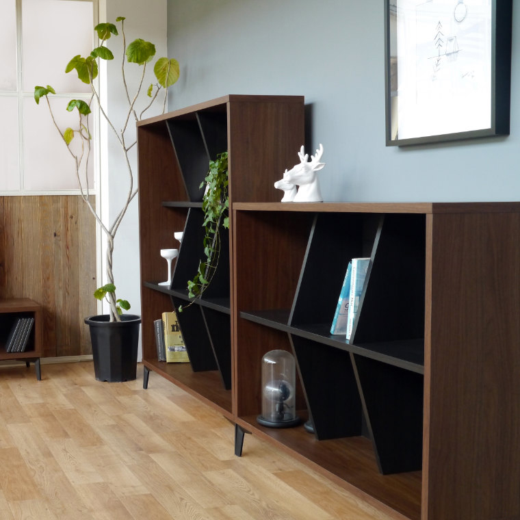 ウォールナットブラック スタッフボックス テーブル シェルフ シェルフ 幅120cm/高さ94cm - 家具・インテリア通販のクラスティーナ