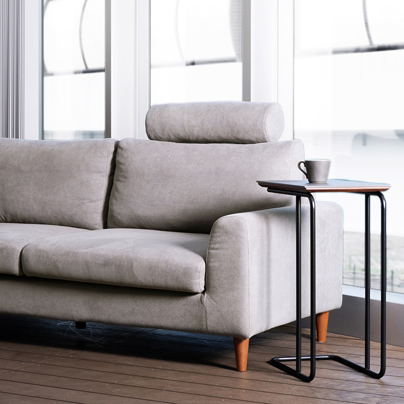 取付無料！クラスティーナ 本革 チャコールグレー モダン ヘッドレスト付きソファ 取付無料！クラスティーナ 本革 チャコールグレー モダン