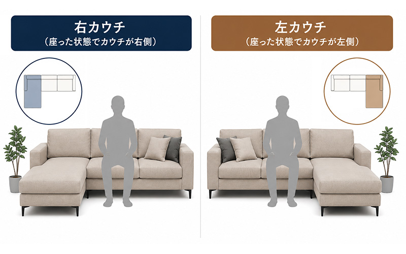 カウチソファの向きの基準