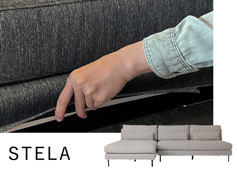 STELA[VSL11063＋VSL11062]カウチソファー用替えカバー/幅235(140+95)cm