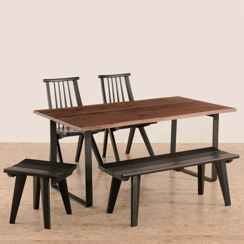 ダイニングベンチ 幅160(115+45)cm /オーク無垢材 - 家具・インテリア