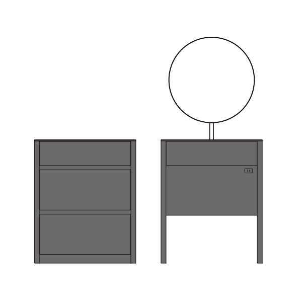 ドレッサー「MIRAGE(ミラージュ)」/スツール付き - 家具