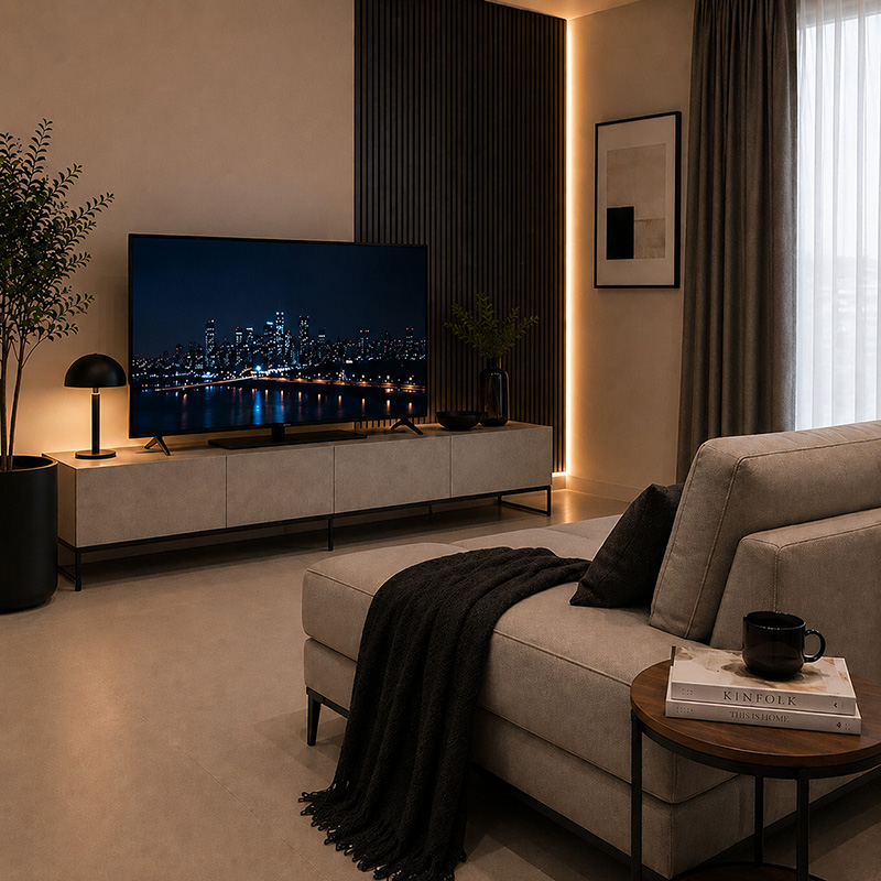 「脚付き」でテレビボード