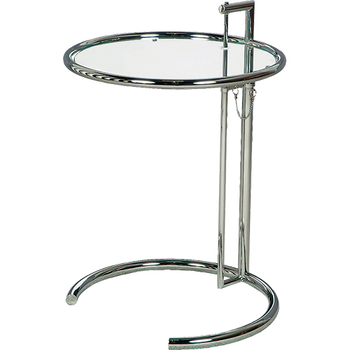 独創性と美しさを兼ね備えた高さ調節可能のサイドテーブルを斜めから。