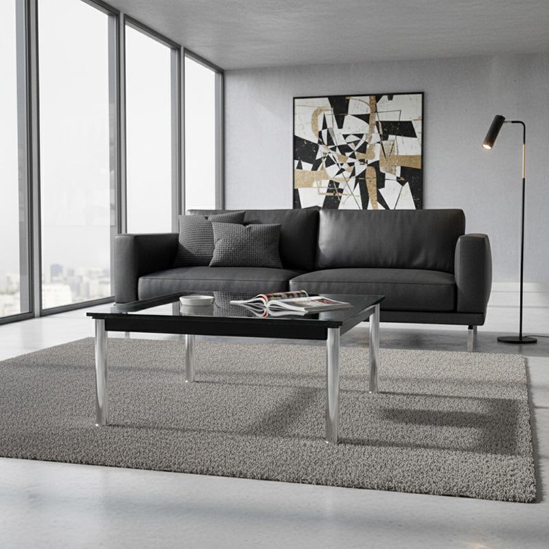 ル・コルビジェ デザイン ダイニングセット ガラス天板 4脚 ル・コルビジェ デザイン ダイニングセット ガラス天板 4脚